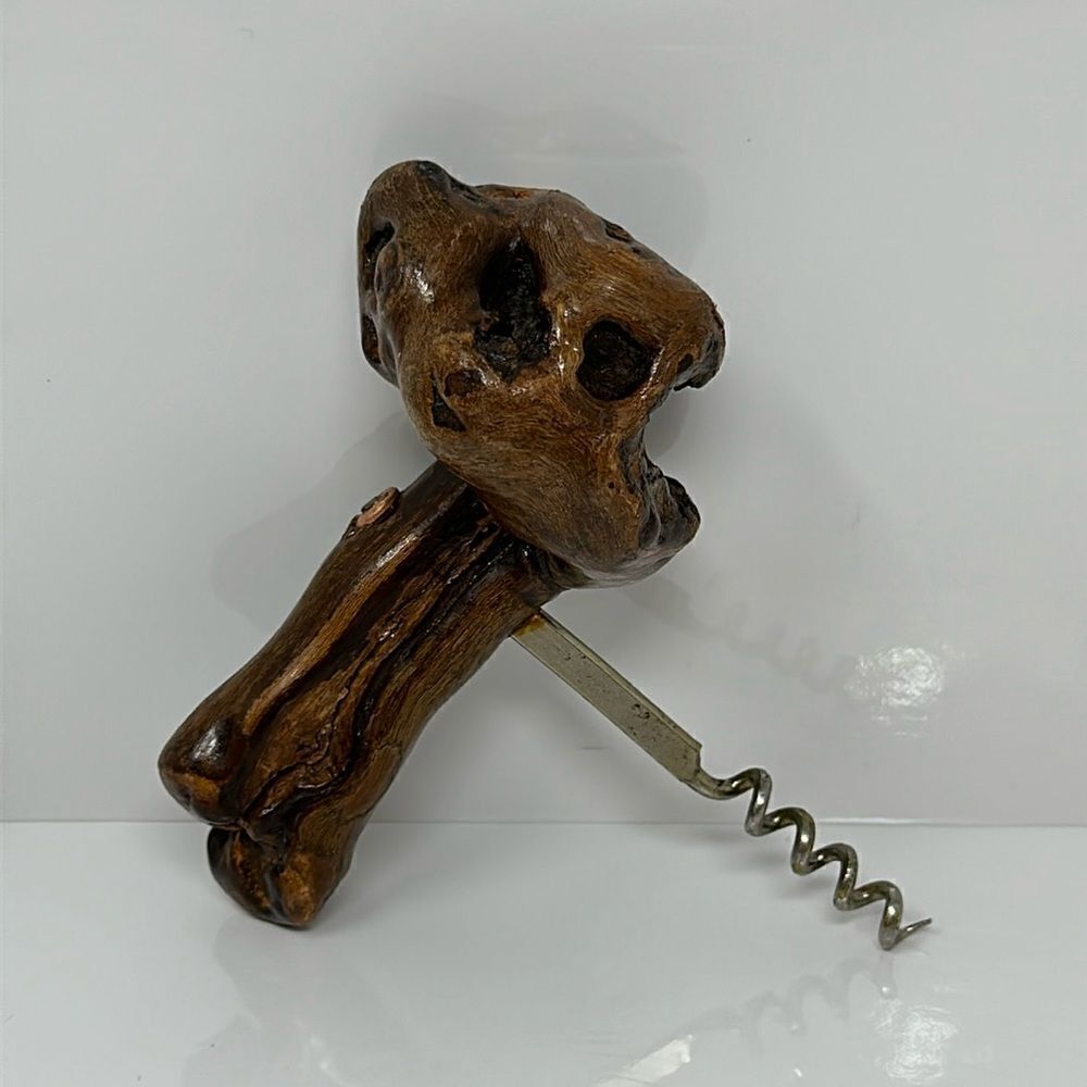 Vintage Corkscrew wine bottle opener burlwood